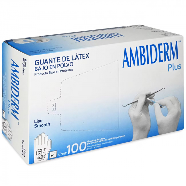 Guante de látex liso Ambiderm c/100