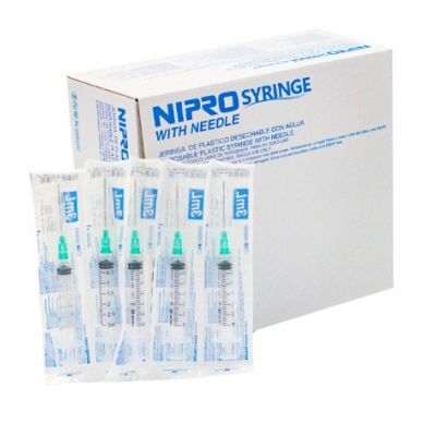 Jeringa 3ml aguja 21Gx32mm caja c/100 pzas Nipro