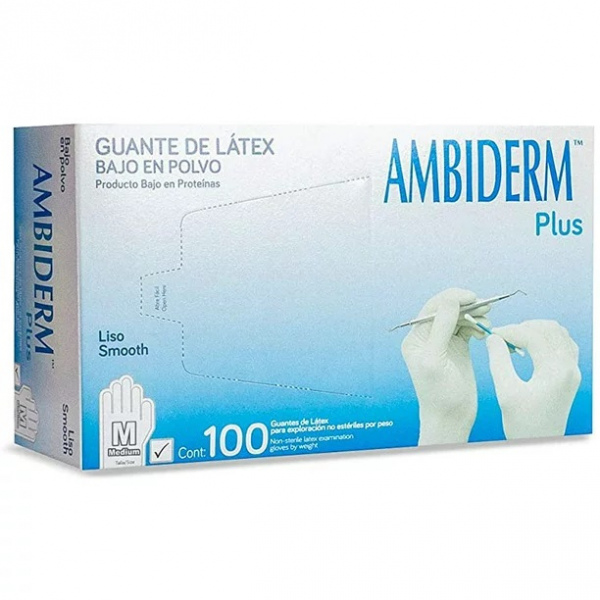 Guante de látex liso Ch, M, G AMBIDERM